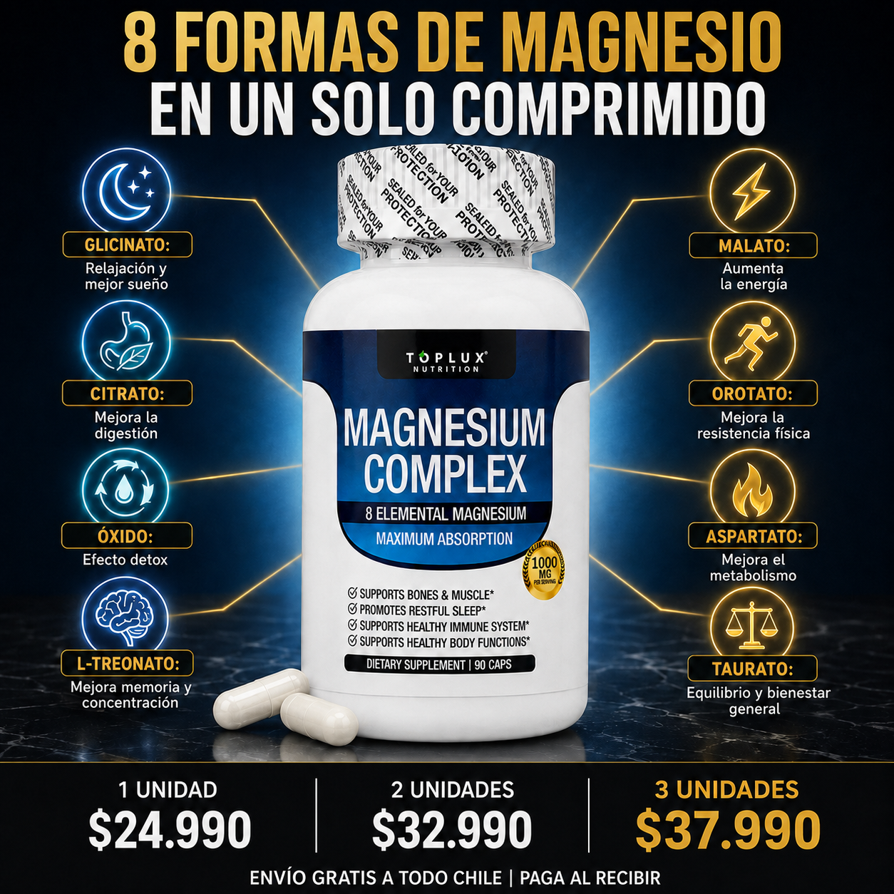 Magnesio Total Fórmula 8 en 1