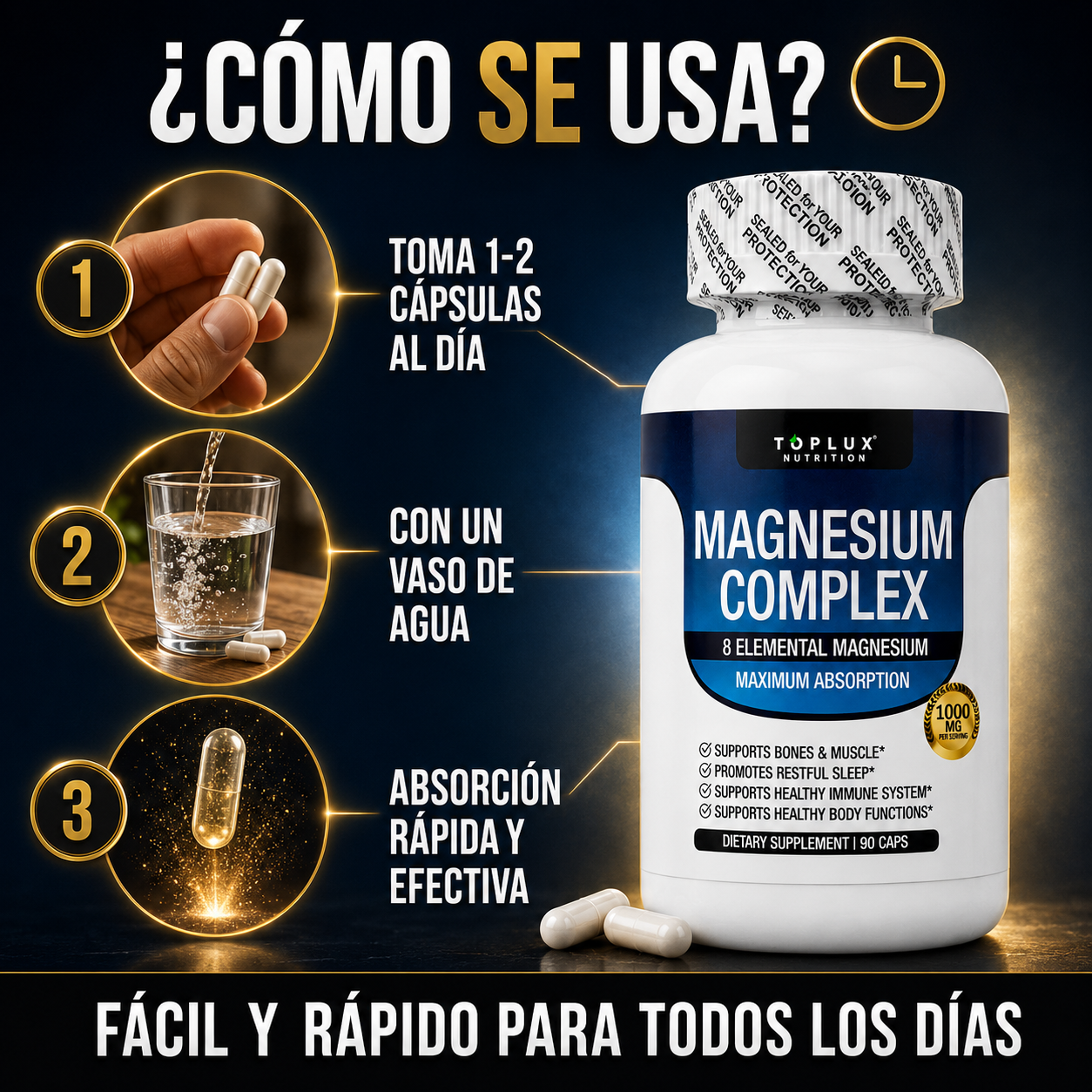 Magnesio Total Fórmula 8 en 1
