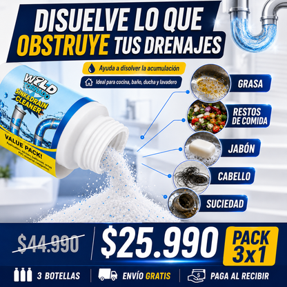 PACK 3X1 LIMPIADOR DE DRENAJES