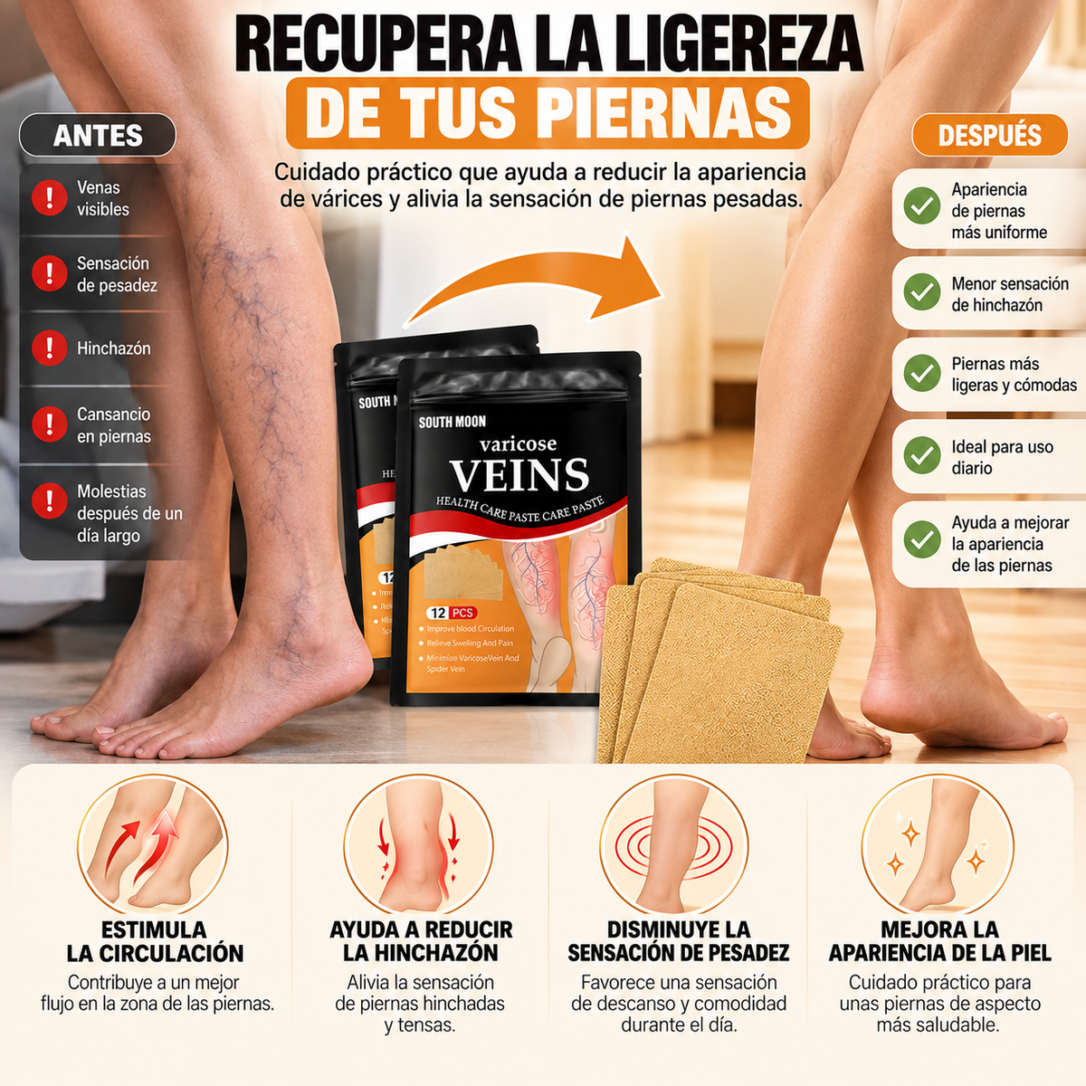 Parches para Várices Varicose™ | Piernas Más Ligeras