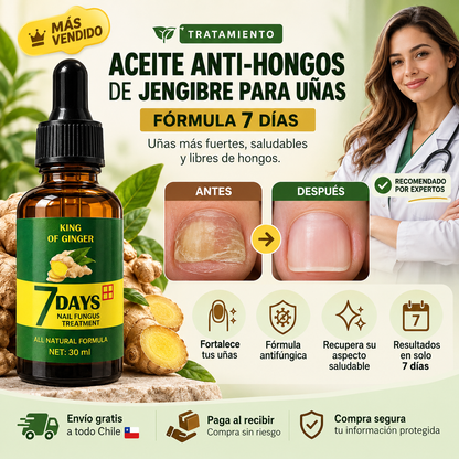 Aceite Anti-Hongos de Jengibre para Uñas | Fórmula 7 días